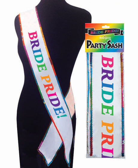 Little Genie Bride Pride Sash — 6 ft Adjustable Bachelorette Sash - LG-NVC102