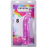 Doc Johnson Crystal Jellies Curved Realistic Dildo with Balls — 8 in, Purple - DJ0288-40-CD