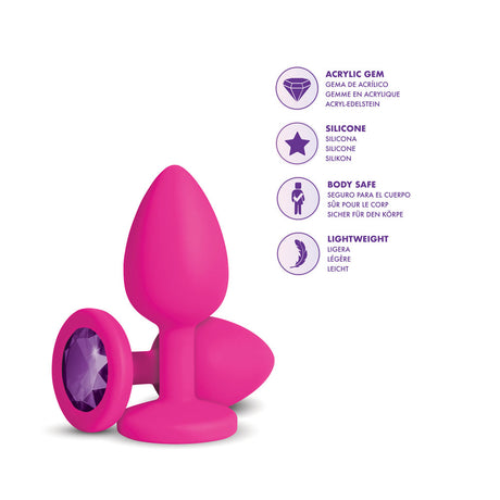 Gemma Purple Gem Pink Silicone Plug - Large