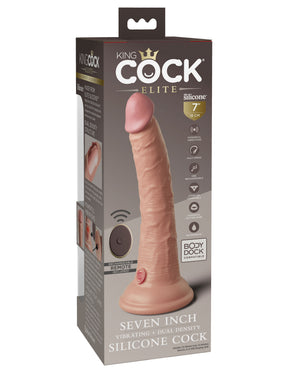 Pipedream King Cock Elite 7 Inch Vibrating Dual-Density Dildo — Light - PD5777-21