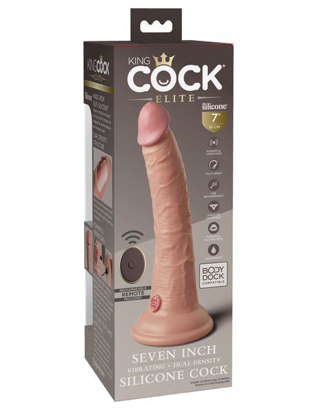 Pipedream King Cock Elite 7 Inch Vibrating Dual-Density Dildo — Light - PD5777-21