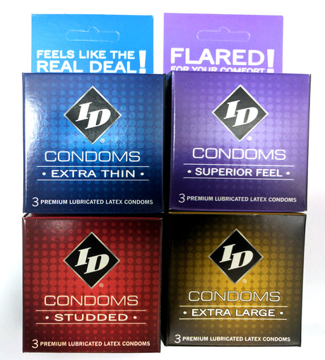 "ID Condoms - Case of 72 - 3 Packs - Assorted Styles ID-CAS-03"