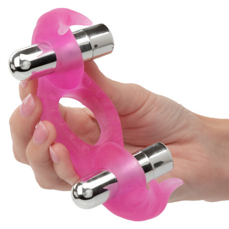 CalExotics Triple Orgasm Erection Enhancer — Silicone, Rechargeable, Pink - SE1838043