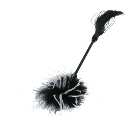 Sportsheets Whip and Tickler — 16 in Marabou & Rubber, Black - SS760-27