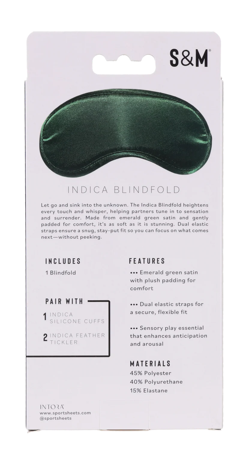 Sportsheets Indica Blindfold — Emerald Green Satin Eye Mask - SS10217