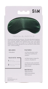 Sportsheets Indica Blindfold — Emerald Green Satin Eye Mask - SS10217