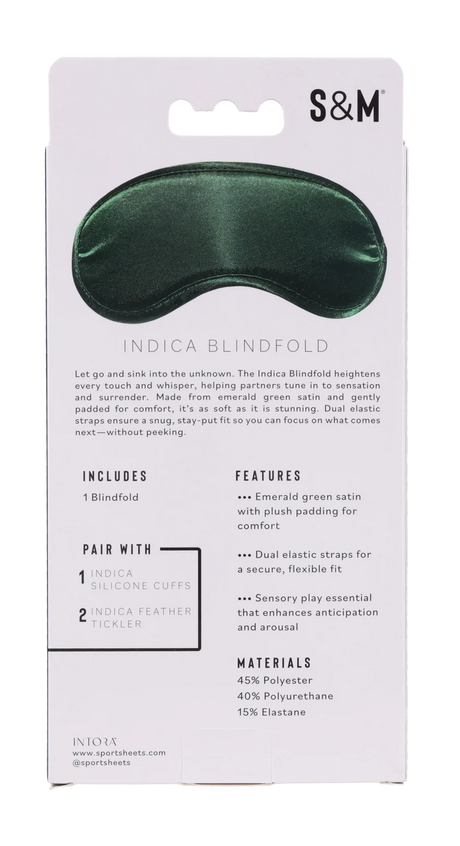 Sportsheets Indica Blindfold — Emerald Green Satin Eye Mask - SS10217