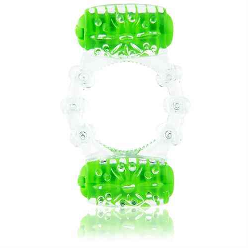 Screaming O ColorPoP Quickie Two-O Double Pleasure Ring — Green (Each) - CP-TWO-GN-110E