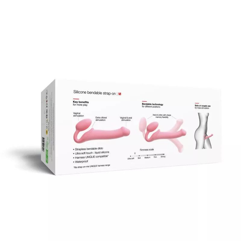 SEMI-REALISTIC BENDABLE STRAP-ON PINK - M