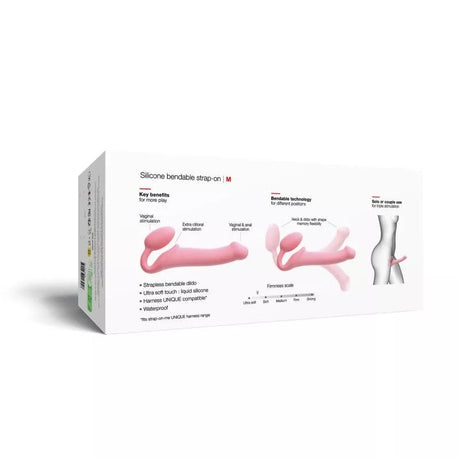 STRAP-ON-ME Semi-Realistic Bendable Strap-On — Pink, Size M - SM8712