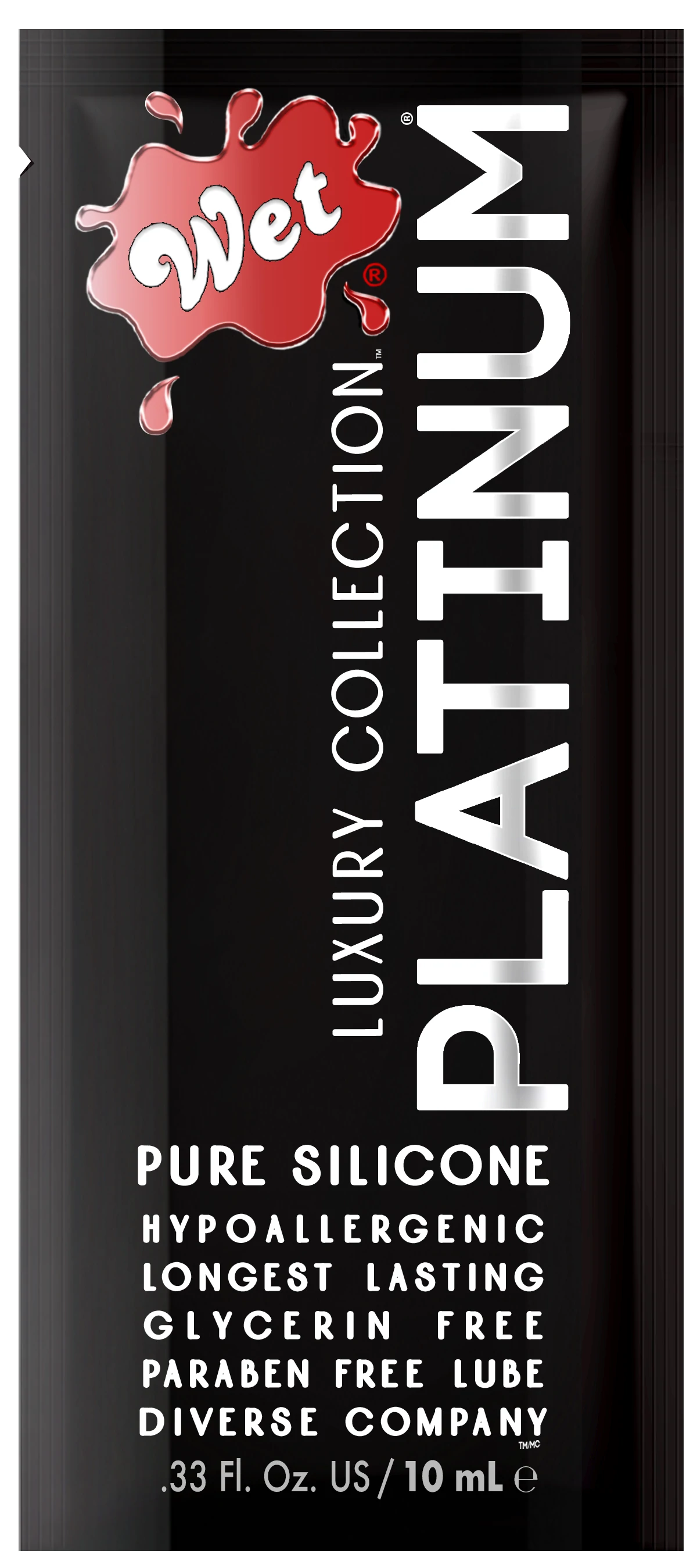 Wet Platinum Silicone Lubricant Pouch, 0.33 fl oz (10 mL) - WT000