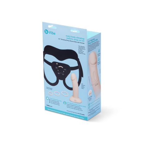 b-Vibe Every Body 6.5" Vibrating Realistic Strap-On Kit - BV1791