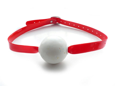 Kinklab Jawbreaker Candy Gag with Red PVC Strap - KL-914