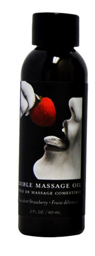 Earthly Body Edible Massage Oil — Strawberry, 2 fl. oz. - EB-MSE203E