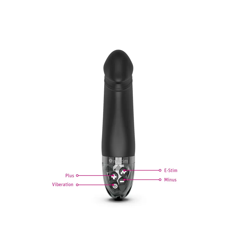Mystim Real Deal Neal e-stim Vibrator, Black — 16.5 cm - MY5423