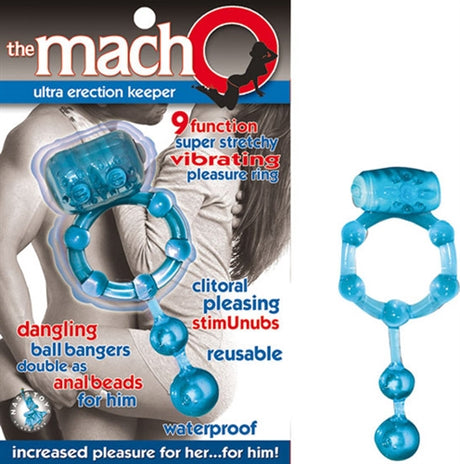 Nasstoys Macho Ultra Erection-Keeper Vibrating Cock Ring, Blue - NW1916-1