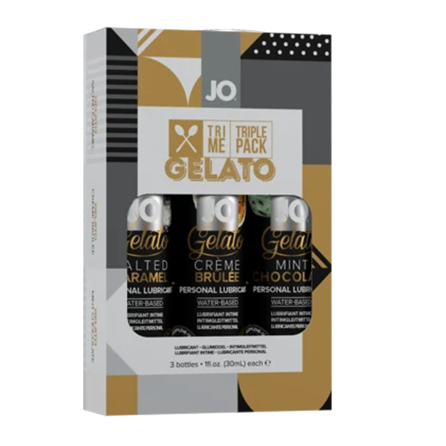 JO Lubricants Tri-Me Gelato Triple Pack — 3 x 1 oz Flavored Lubes - JO693