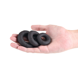 nsnovelties Renegade Players Silicone Cock Ring Set — Black (3 Sizes) - NSN-1128-53