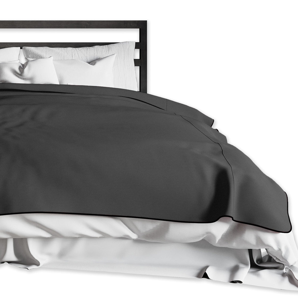 Liberator Fascinator Lush Throw — Black Microvelvet, King Size - L0052