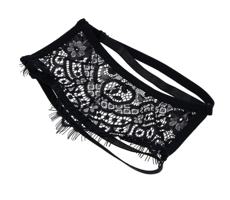 Sex & Mischief Veiled Vision Lace Blindfold — Black - SS10100