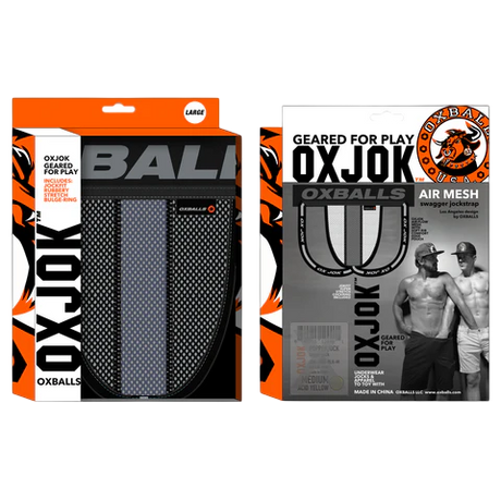 OXBALLS Airmesh Swagger Jockstrap, Tar Black — Large - OX-JOK-1010-BLK-L