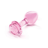 b-Vibe Pink Roses Glass Butt Plug Training Set — 2-Pack - BV2976