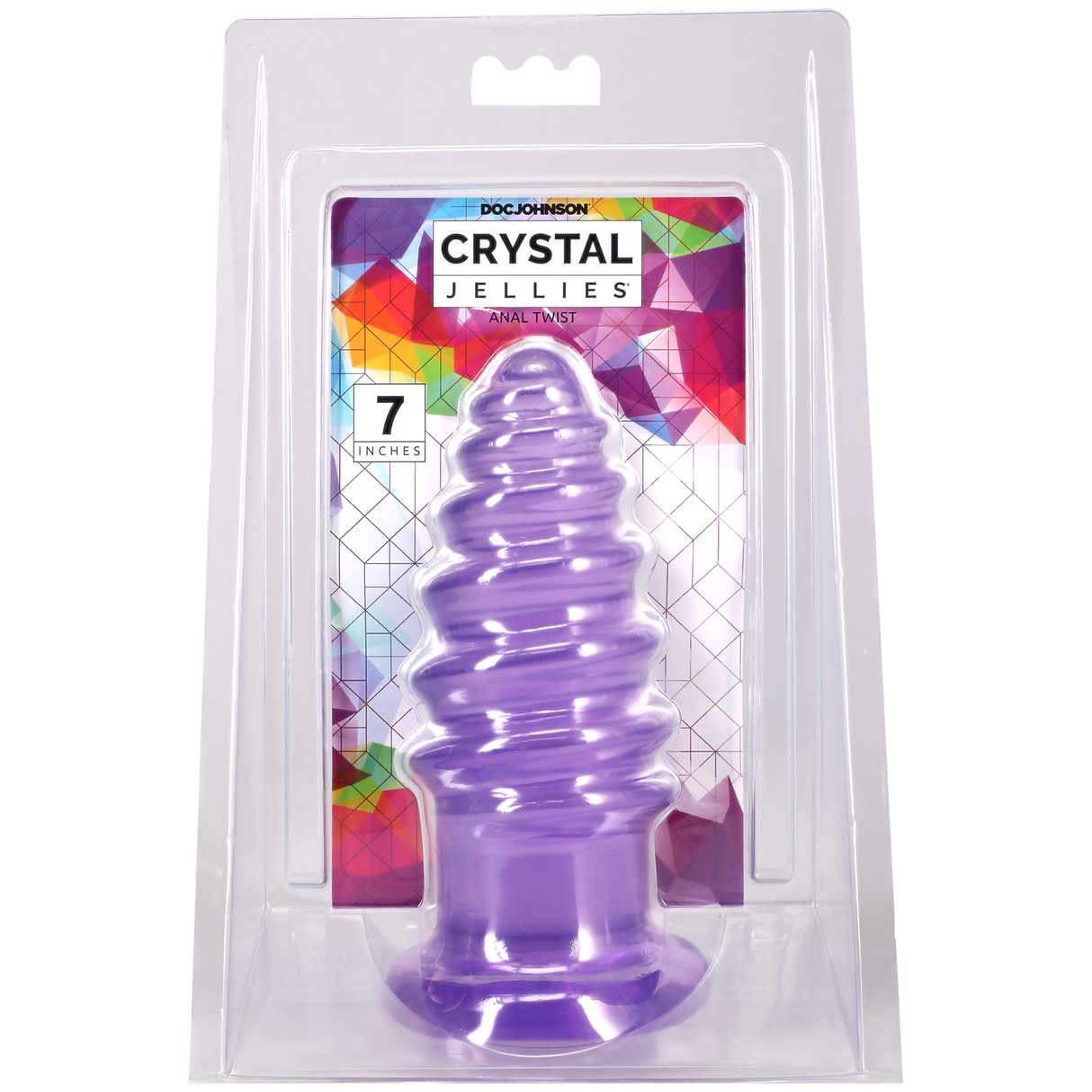 Doc Johnson Crystal Jellies Anal Twist — 7 Inch Purple - DJ0289-17-CD