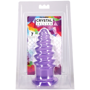 Doc Johnson Crystal Jellies Anal Twist — 7 Inch Purple - DJ0289-17-CD