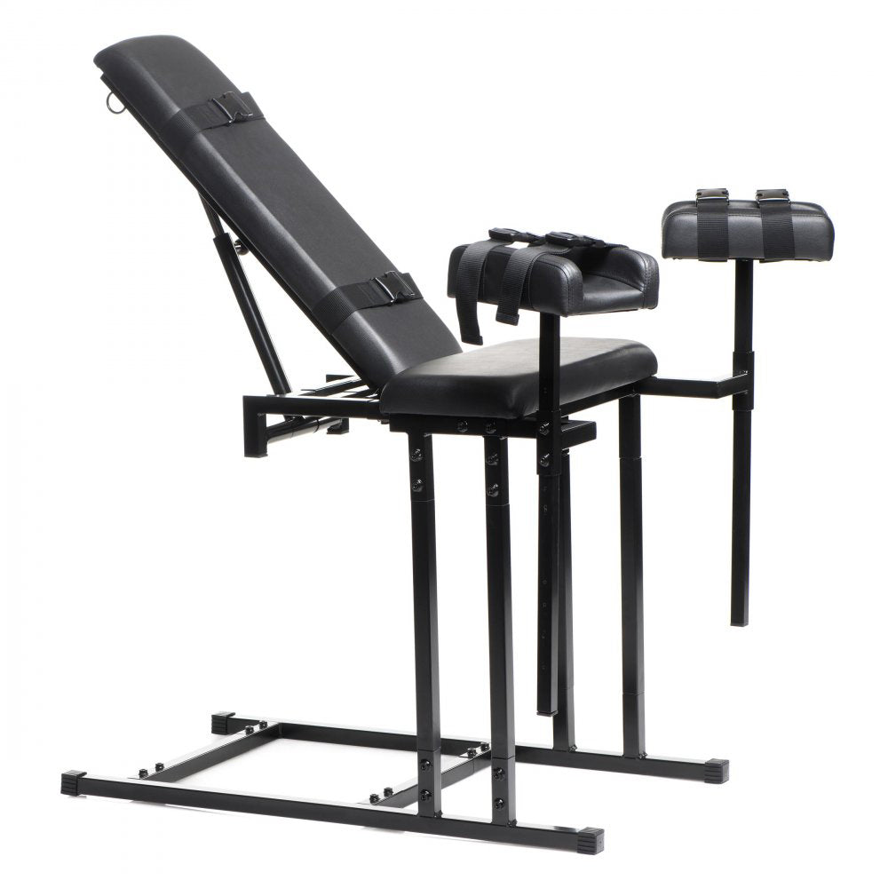 XR Brands Extreme Obedience Adjustable Bondage Chair — Black - MS-AH035