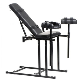 XR Brands Extreme Obedience Adjustable Bondage Chair — Black - MS-AH035