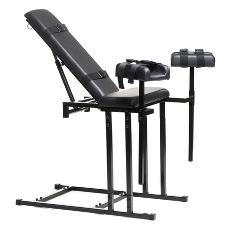 XR Brands Extreme Obedience Adjustable Bondage Chair — Black - MS-AH035