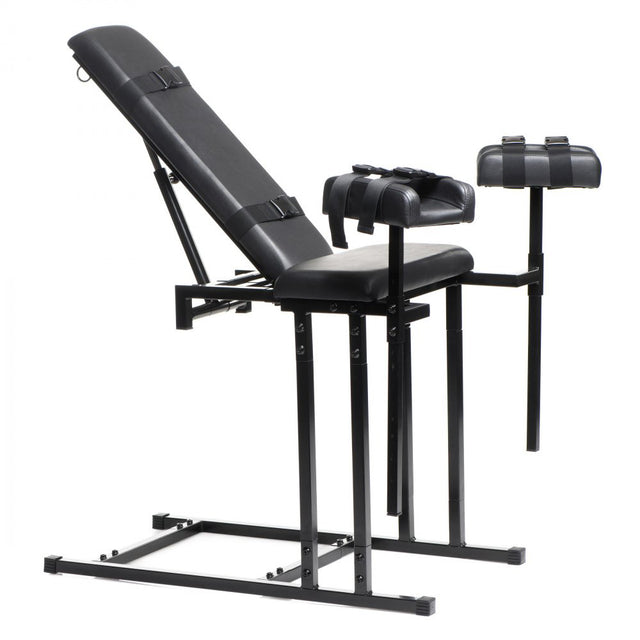 XR Brands Extreme Obedience Adjustable Bondage Chair — Black - MS-AH035