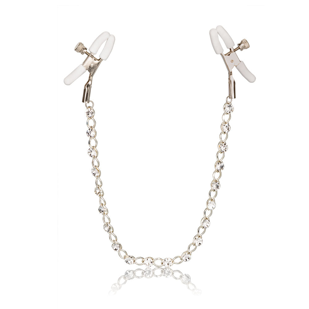 CalExotics Nipple Play Crystal Chain Adjustable Nipple Clamps - SE2617052