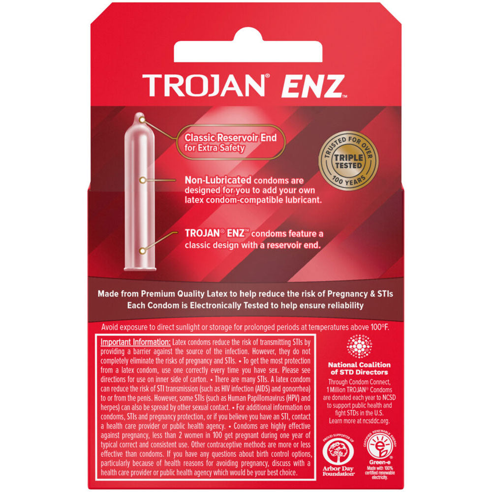 Trojan Enz Non-Lubricated Condoms - 3 Pack by Paradise Marketing