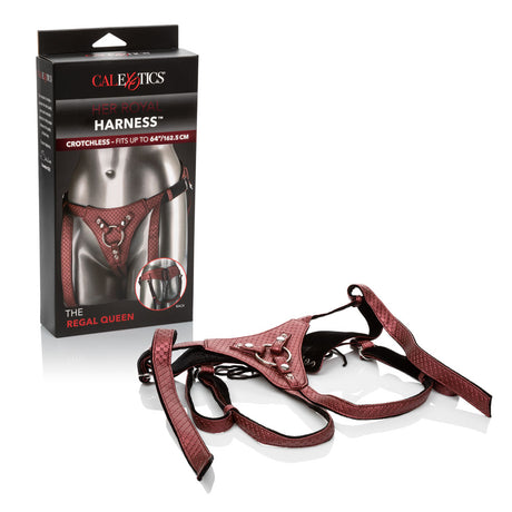 CalExotics Her Royal Harness — Regal Queen Crotchless Harness, Red - SE1563203