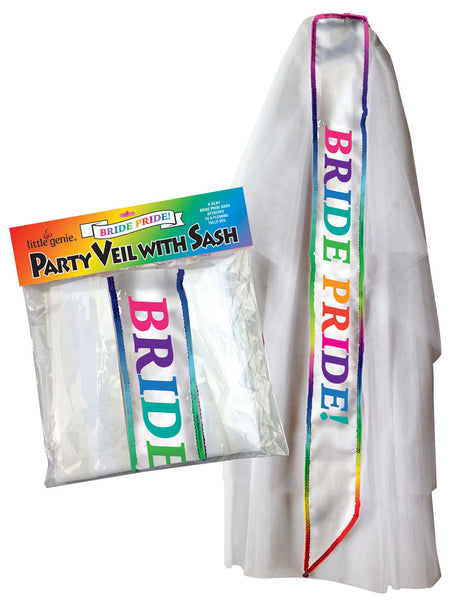 Little Genie Bride Pride Veil with Attached Sash - LG-NVC101