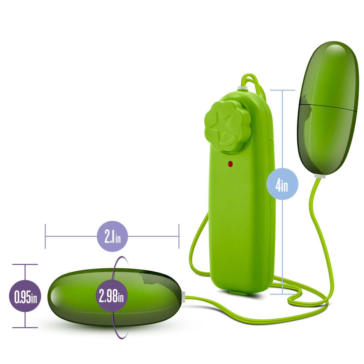 Blush Double Pop Eggs Dual Egg Vibrator, Lime - BL-25522