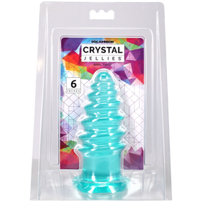 Doc Johnson Crystal Jellies Anal Twist — 6 Inch, Teal - DJ0289-14-CD