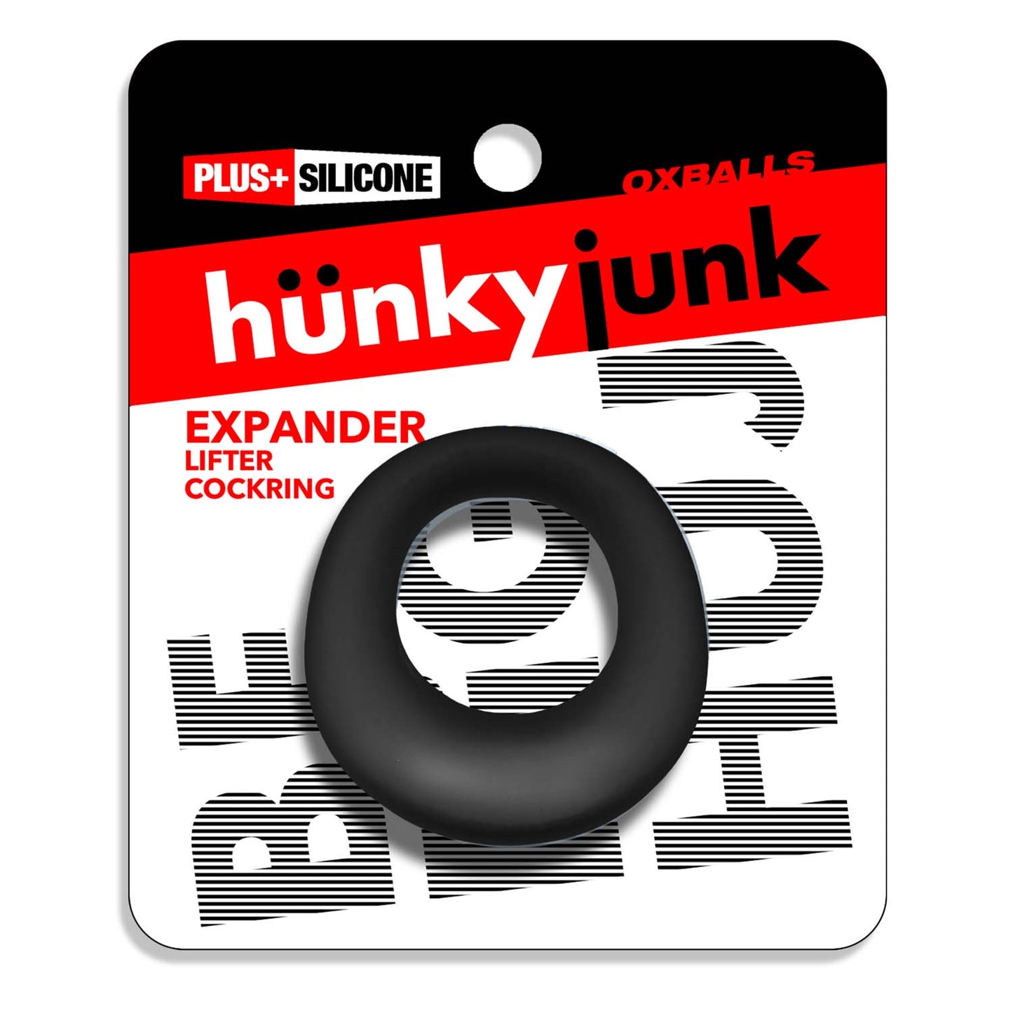 Oxballs Expander Scoop-Style Slim Cock Ring — Black Fog, 2 in (51 mm) - HUJ-154-BFG