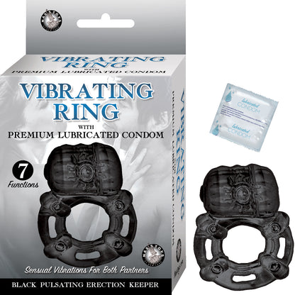 Vibrating Ring Black Pulsating Erection Keeper - Black by Nasstoys