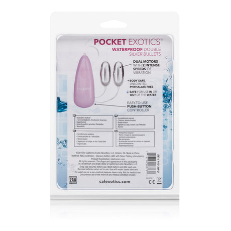 CalExotics Pocket Exotics Double Silver Bullets — Waterproof, Pink - SE1140202