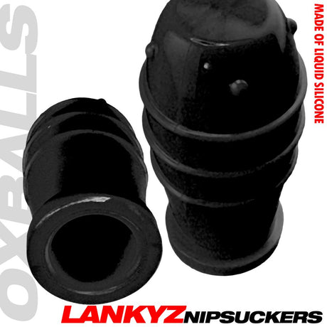 OXBALLS Lankyz Nipsuckers — Black Silicone (71 mm) - OX8652