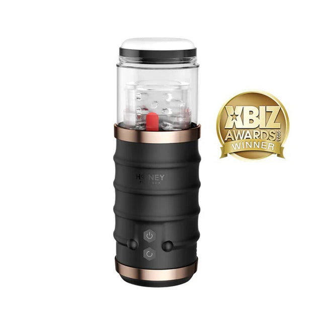 Honey Play Box Warrior Thrusting Male Masturbator, Black - H-AC-22-868BL