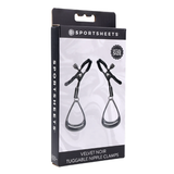 Sportsheets Velvet Noir Tuggable Nipple Clamps - SS37005