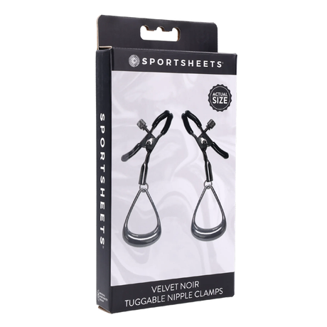 Sportsheets Velvet Noir Tuggable Nipple Clamps - SS37005