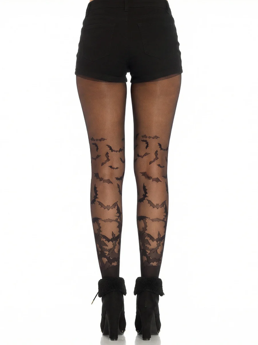 Leg Avenue Bat Wing Sheer Tights Black OS - LA-7738