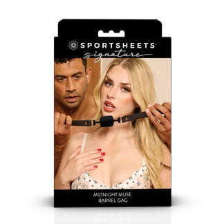 Sportsheets Signature Midnight Muse Barrel Gag — Solid Silicone, Black - SS68118