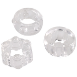Doc Johnson Crystal Jellies Performance Ring Set, 3 Clear (1.75 in) - DJ0291-06-CD
