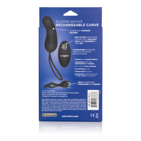 CalExotics Silicone Remote Rechargeable Curve Mini Massager — Black - SE0077403