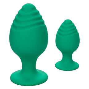 CalExotics Cheeky Anal Plug Set — Green (2 Sizes) - SE0440203
